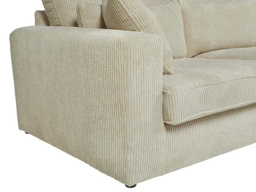 Hoekbank Van Ribfluweel Mondovi - Beige - Hoek Rechts