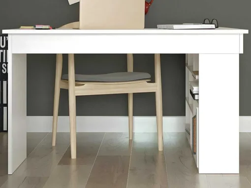 Hoekbureau Met Opbergruimte - Kleur: Wit - Lileul