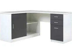 Hoekbureau Norwy - 2 Deuren & 2 Laden - Mdf Blad Met Granieteffect