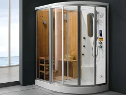 Hoekdouchecabine Balneo-Hamam-Sauna Haumea - L157Xd110Xh215Cm Linkerhoek