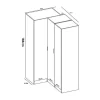 Hoekkast Met 5 Deuren - L173 Cm - Wit - Listowel