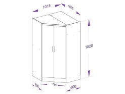 Hoekkast Met 2 Deuren - L101 Cm - Wit - Aurali