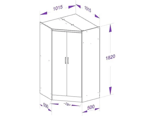 Hoekkast Met 2 Deuren - L101 Cm - Wit - Aurali