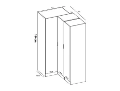 Hoekkast Met 3 Deuren - L132 Cm - Wit - Listowel