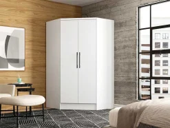 Hoekkast Met 2 Deuren - L101 Cm - Wit - Aurali