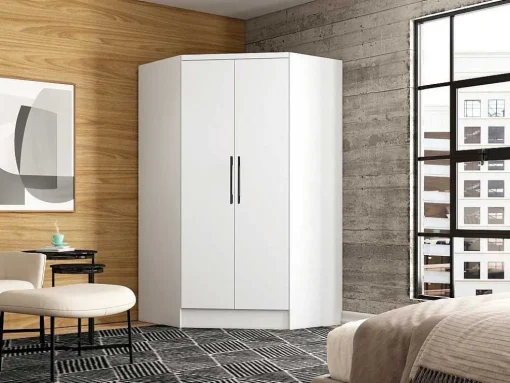 Hoekkast Met 2 Deuren - L101 Cm - Wit - Aurali