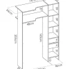 Hoekkledingkast Met Gordijn En 1 Deur - Met Spiegel - L231 Cm - Wit En Grijs - Bertrand