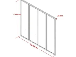 Hoekraam Werkplaats Van Gepoedercoat Aluminium - L120 X B60 X H130 Cm - Zwart - Bayview