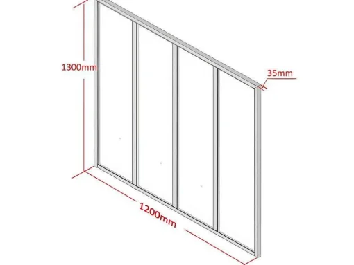 Hoekraam Werkplaats Van Gepoedercoat Aluminium - L120 X B60 X H130 Cm - Zwart - Bayview
