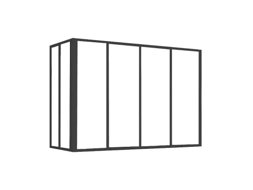 Hoekraam Werkplaats Van Gepoedercoat Aluminium - L120 X B60 X H130 Cm - Zwart - Bayview