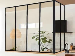 Hoekraam Werkplaats Van Gepoedercoat Aluminium - L120 X B60 X H130 Cm - Zwart - Bayview