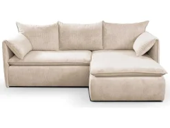 Hoekslaapbank Teodora Van Pascal Morabito - Ribfluweel - Beige - Hoek Rechts