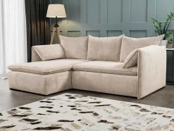 Hoekslaapbank Teodora Van Pascal Morabito - Ribfluweel - Beige - Hoek Links
