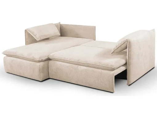 Hoekslaapbank Teodora Van Pascal Morabito - Ribfluweel - Beige - Hoek Links