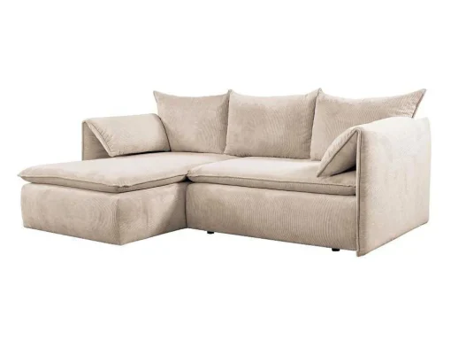 Hoekslaapbank Teodora Van Pascal Morabito - Ribfluweel - Beige - Hoek Links
