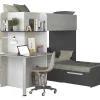 Hoekstapelbed 2 X 90 X 190 Cm - Met Bureau - Grijs, Wit En Zwart - Samuel