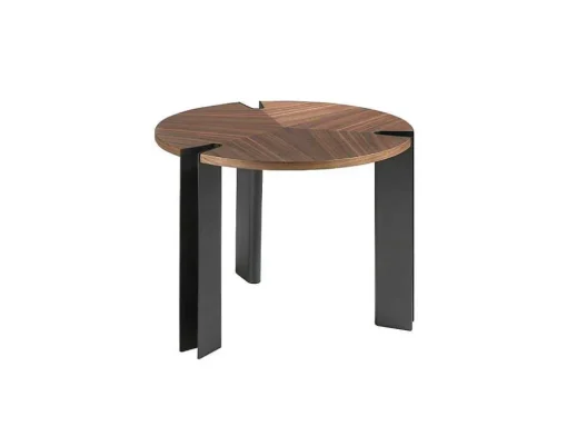 Hoektafel In Notenhout En Zwart Staal 2117 Angel Cerda