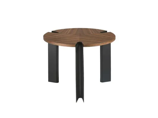 Hoektafel In Notenhout En Zwart Staal 2117 Angel Cerda
