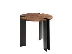 Hoektafel In Notenhout En Zwart Staal 2117 Angel Cerda