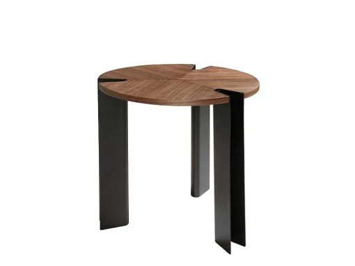 Hoektafel In Notenhout En Zwart Staal 2117 Angel Cerda