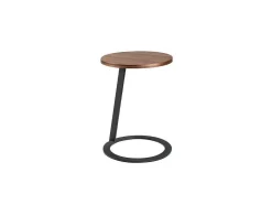 Hoektafel In Walnoothout En Zwart Staal 2115 Angel Cerda