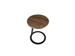 Hoektafel In Walnoothout En Zwart Staal 2115 Angel Cerda