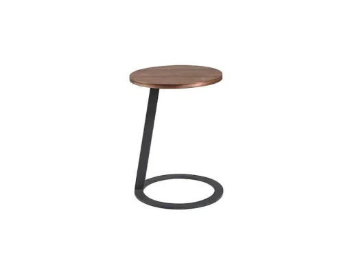 Hoektafel In Walnoothout En Zwart Staal 2115 Angel Cerda