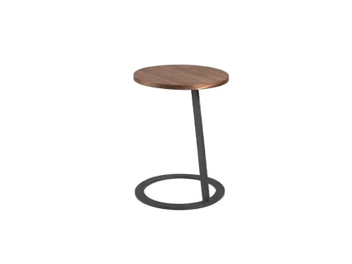 Hoektafel In Walnoothout En Zwart Staal 2115 Angel Cerda