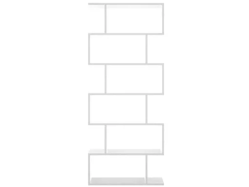 Hoge Stellingkast Tomini - 6 Vakken - Kleur: Wit