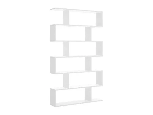 Hoge Stellingkast Tomini - 6 Vakken - Kleur: Wit