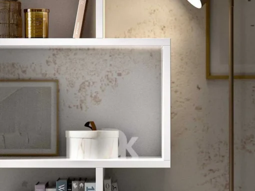Hoge Stellingkast Tomini - 6 Vakken - Kleur: Wit