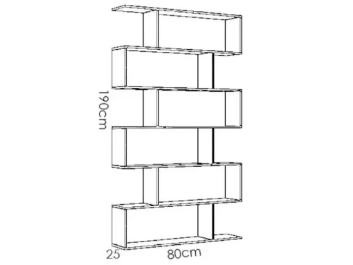 Hoge Stellingkast Tomini - 6 Vakken - Kleur: Wit