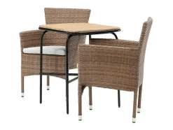 Holmbeck Tuinmeubelset Tafel, 2 Stoelen Naturel.