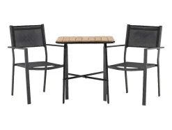 Holmbeck Tuinmeubelset Tafel, 2 Stoelen Naturel,Zwart.