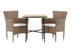 Holmbeck Tuinmeubelset Tafel, 2 Stoelen Naturel.