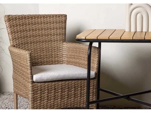 Holmbeck Tuinmeubelset Tafel, 2 Stoelen Naturel.