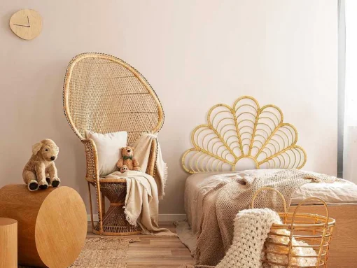 Hoofdbord 110 Cm - Rotan - Naturel - Flosia