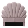 Hoofdbord In Schelpvorm - 120 Cm - Fluweel - Roze - Moana
