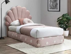 Hoofdbord In Schelpvorm - 120 Cm - Fluweel - Roze - Moana
