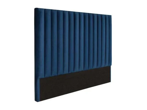 Hoofdeinde Sarah Met Verticale Naden - 140 Cm - Fluweel - Donkerblauw