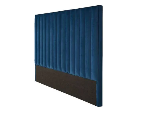 Hoofdeinde Sarah Met Verticale Naden - 140 Cm - Fluweel - Donkerblauw
