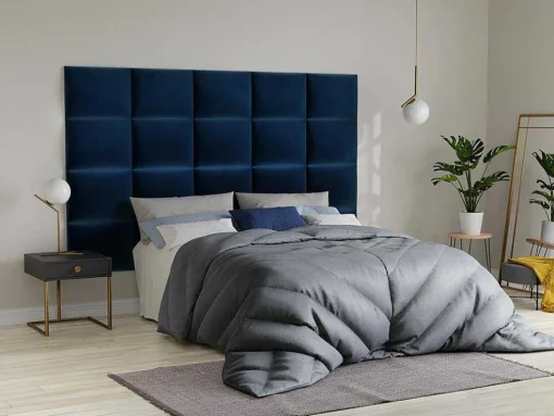 Hoofdeinde Wandpanelen Bartel - 200 Cm - Fluweel - Blauw - Van Pascal Morabito
