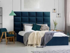 Hoofdeinde Wandpanelen Bartel - 200 Cm - Fluweel - Blauw - Van Pascal Morabito