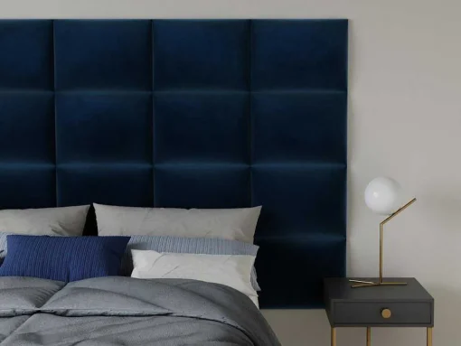 Hoofdeinde Wandpanelen Bartel - 200 Cm - Fluweel - Blauw - Van Pascal Morabito