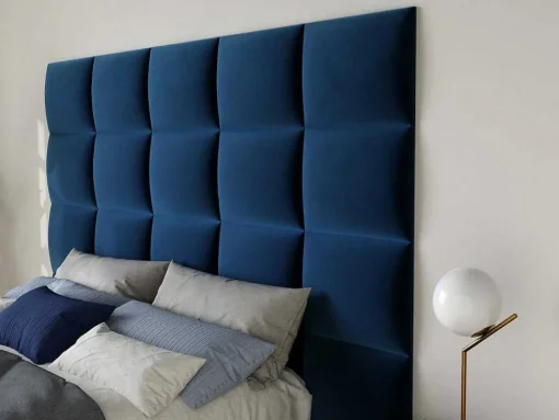 Hoofdeinde Wandpanelen Bartel - 200 Cm - Fluweel - Blauw - Van Pascal Morabito