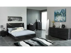 Hoogpolig Tapijt Ecume - Hand Getuft - Zwart En Wit - 160 X 230 Cm