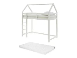 Hoogslaper 90 X 190 Cm - Grenen - Wit + Matras - Tarzia