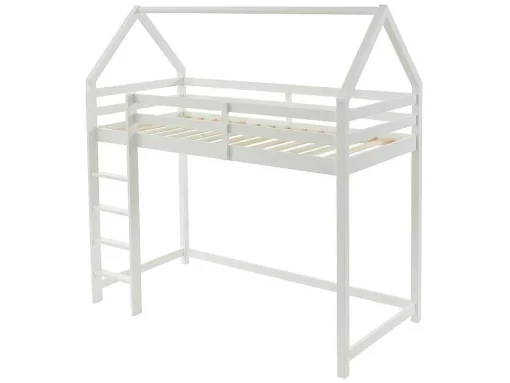 Hoogslaper 90 X 190 Cm - Grenen - Wit + Matras - Tarzia