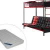 Hoogslaper 90 X 190 Cm - Met Slaapbank - Metaal - Zwart En Rood + Futon + Matras - Modulo V