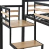 Hoogslaper 140 X 200 Cm - Metaal En Mdf - Zwart En Naturel - Jogui
